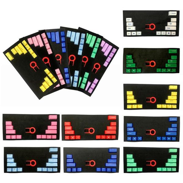 

keyboards 14pcs/set pbt clear abs colorful color matching for mechanical keyboard keycaps accessories material