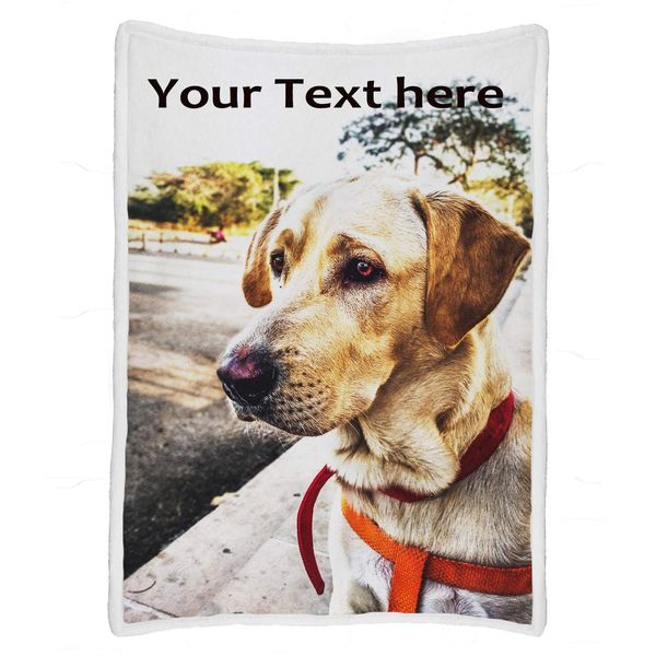 

Custom Blanket with Picture/Photo Personalized Printing Soft Flannel Blanket Souvenirs and Gifts for Pets Family Friend Birthday