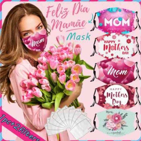 

mother's day love pattern printed cotton dust and haze mask