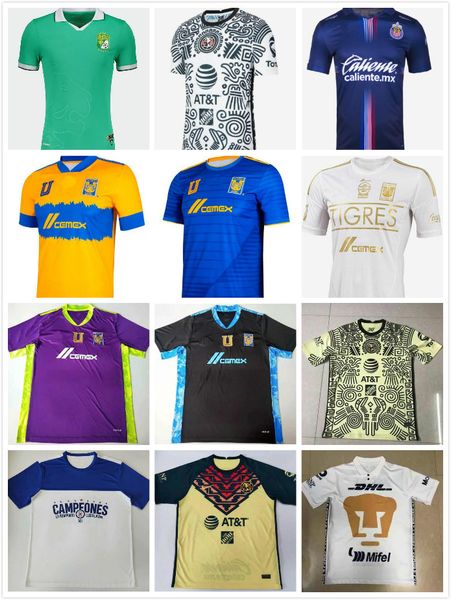 

liga mx 21 22 club america soccer jerseys third 2021 2022 mexico xolos de tijuana tigres unam chivas cruz azui leon football shirts, Black