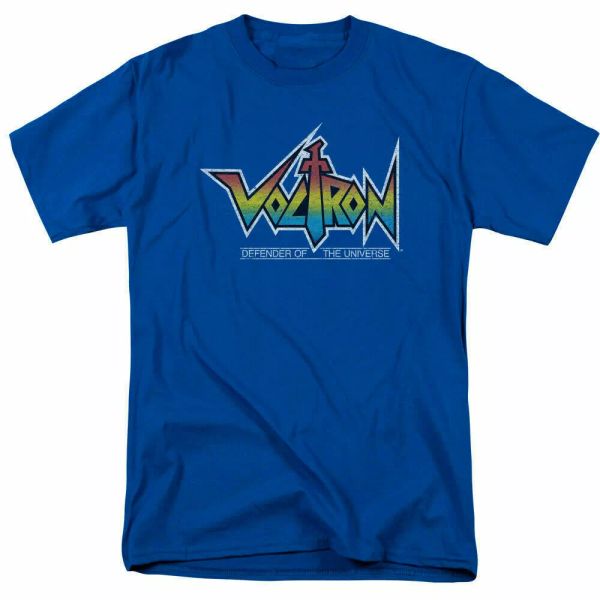 

voltron logo t shirt mens licensed cartoon merchandise royal blue, White;black