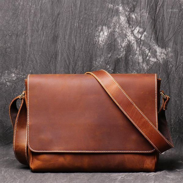 

briefcases men's lapbag leather lawyer/office bags messenger crazy horse business 20211
