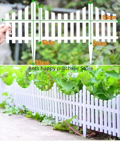 

fencing, trellis & gates 5pcs plastic garden fence easy assemble white european style insert ground type fences for countryyard decor