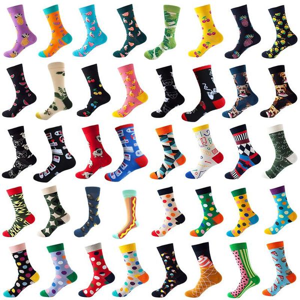 

men's socks halloween combed cotton harajuku hip hop skateboard long cool socking winter cartoon colorful trend, Black