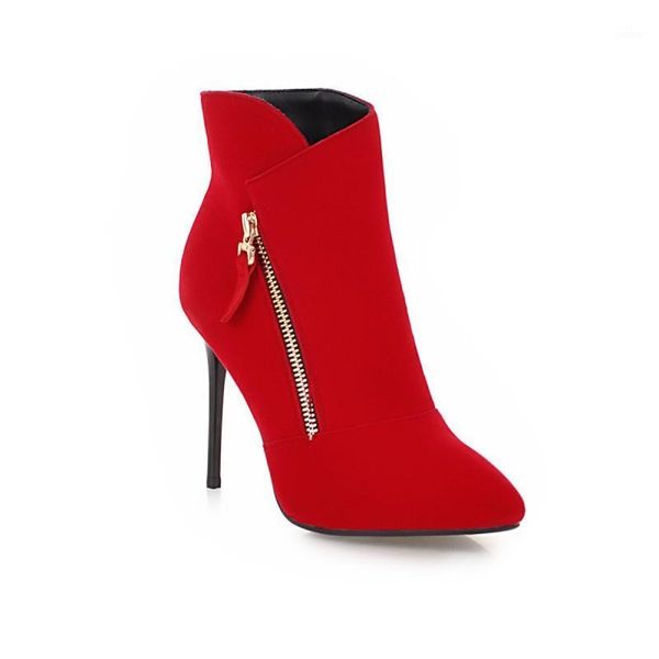 

big size pointed stiletto boots women shoes ankle for ladies woman winter1, Black