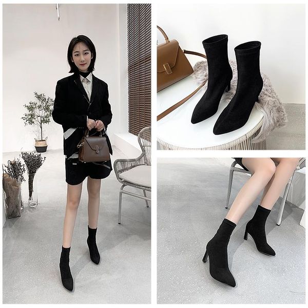 

boots 2021 autumn hand-customized european and american leather pointed toe fashion, Black