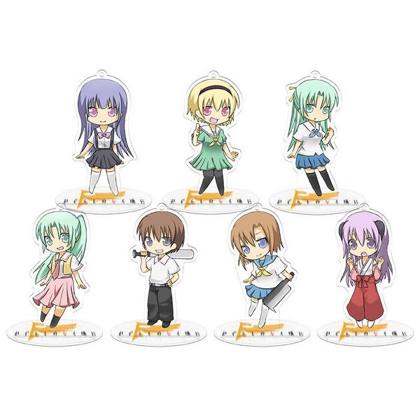 

keychains keychain woman higurashi when they cry key chain men pendant acrylic standing keyring elegant holder jewelry llaveros, Silver