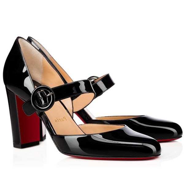 

perfect brands miss kawa sandals elegant women's red bottom dress mary jane pumps bridals nice wedding party ladies high heels eu35-43, Black