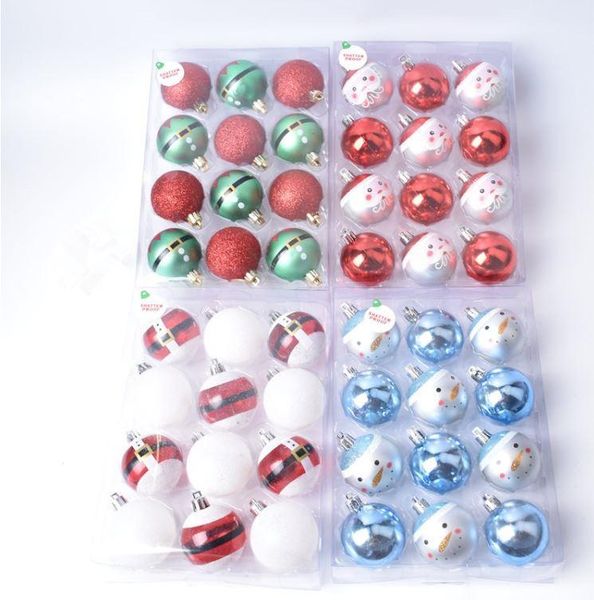 

party decoration 12pcs / lot 5cm plastic painted christmas tree decor ball hanging ornament
