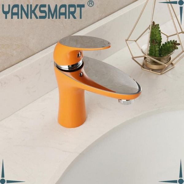 

bathroom sink faucets orange painting faucet short spray euro style square single handle basin mixer solid brass water tap