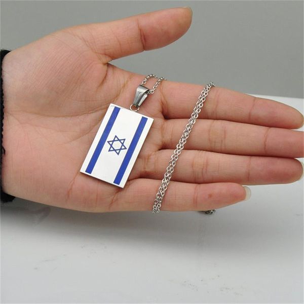 

chains israel flag necklace mens stainless steel kingdom national necklaces pendant united chain 2021 jewelry on the neck, Silver