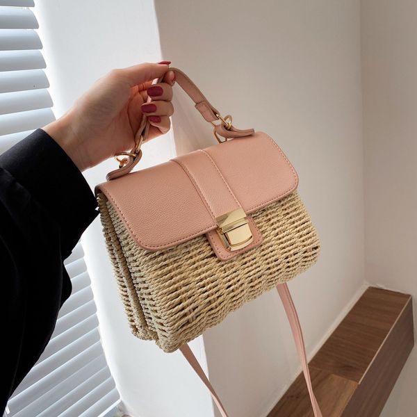 

evening bag straw woven women's 2021 summer beach one shoulder messenger