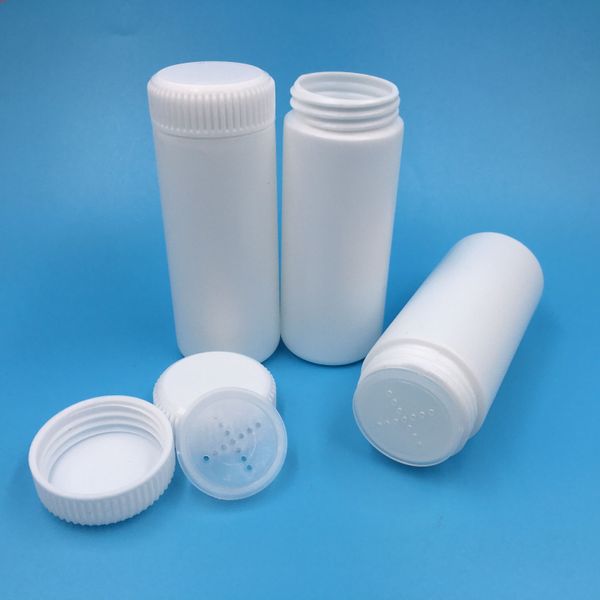 50pcs 60ml Bianco Nero Bottiglie riutilizzabili vuote di plastica per cosmetici Vaso di sali Tappo di protezione Imballaggio Contenitore in polvere scioltobuona quantità