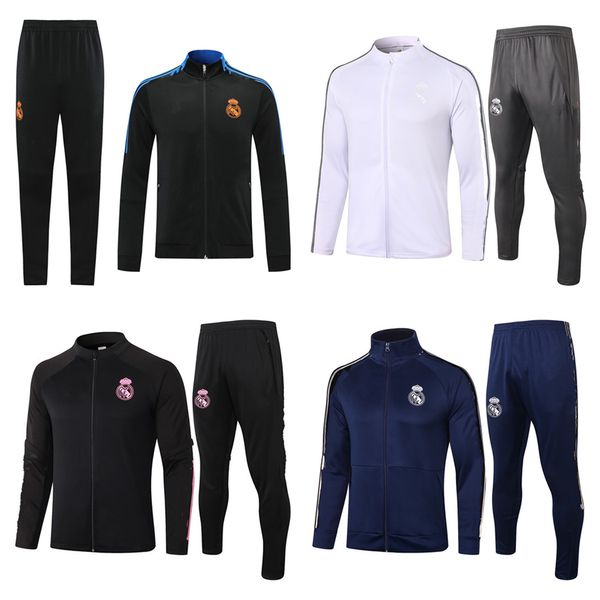 

2021 2022 real madrid soccer tracksuit jackets chandal 2021 camiseta de futbol hazard benzema modric football jacket training suit jacket, Black
