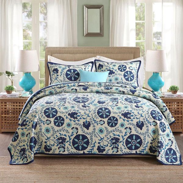

quality cotton quilt set 3pcs bedspreads for bed with 2 shams quilted sheets queen size chinese style blanket on comforters & sets