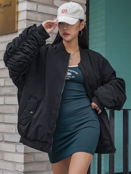 

coldbreak solid zip up winter coat 61rv#, Black