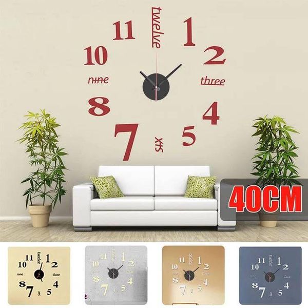

wall clocks stickers mirror clock 3d removable sticker acrylic diy creative