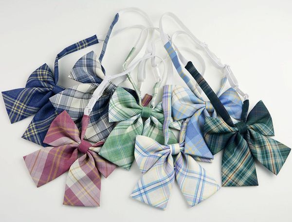 

bow ties jk collar checkered uniform flower tie japanese students sailor suit college style girls school accessories, Black;gray