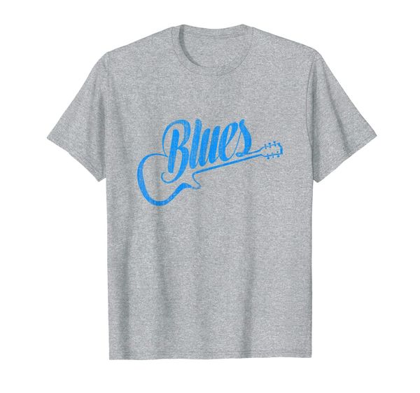 

blues music blue guitar vintage t-shirt, White;black