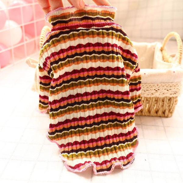 

spring, summer, the dog render unlined upper garment of stripe ruffles than teddy bear costume pet clothes apparel