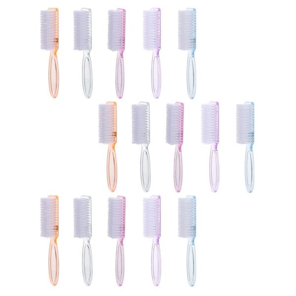 

nail brushes 15pcs handle brush cleaner with long for toes and cleaning, Yellow