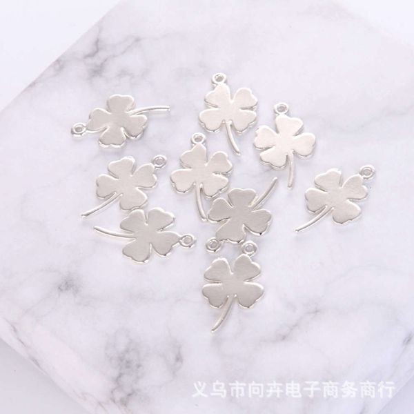 

new diy alloy smooth accessories bracelet necklace making clover pendant, Black