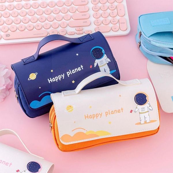 

pencil cases korean version of large-capacity student cute stationery portable double-layer bag multifunctional m5m0
