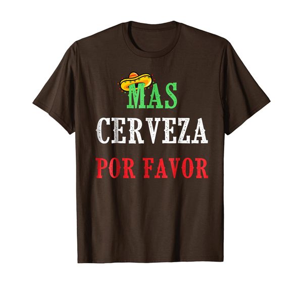 

mas cerveza por favor t-shirt funny mexican drinking gift, White;black