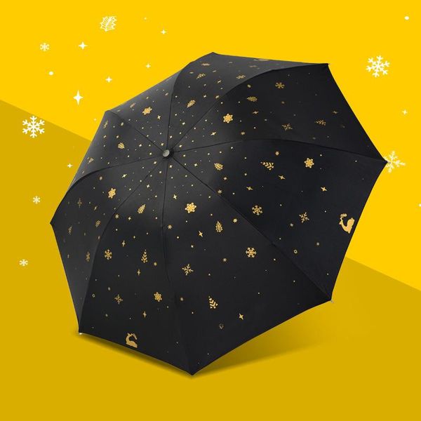 

umbrellas stamping deer fresh umbrella black plastic creative double three folding men and women with custom logo