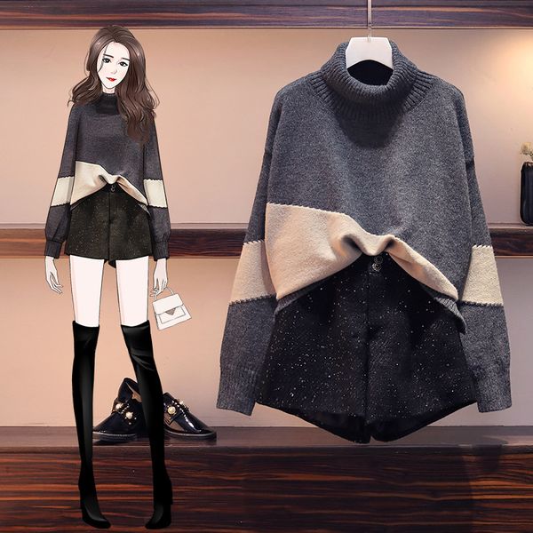 

sweaters 2021 spring jumpers color contrast ladies loose tops attacked a7, White;black