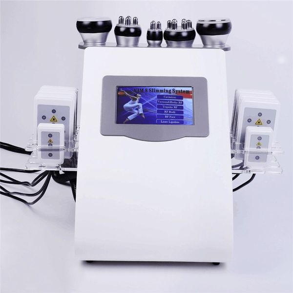 

40k ultrasonic liposuction cavitation 8 pads lllt lipo laser slimming machine vacuum rf skin care salon spa use equipment, Black