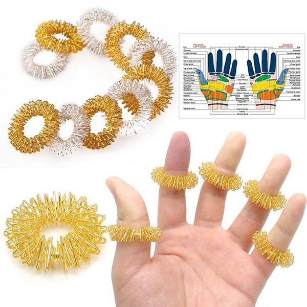 

other massage items decompression finger ring titanium steel massager acupuncture therapy to relax hand pain and health care