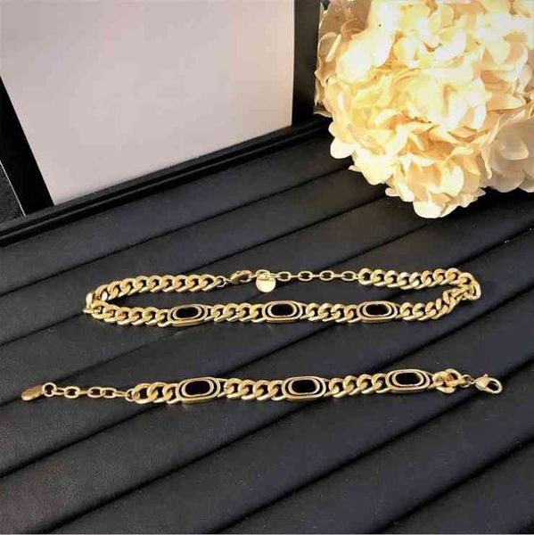 

70% off metal bracelet necklace gold brass high grade thick chain laq3, Black