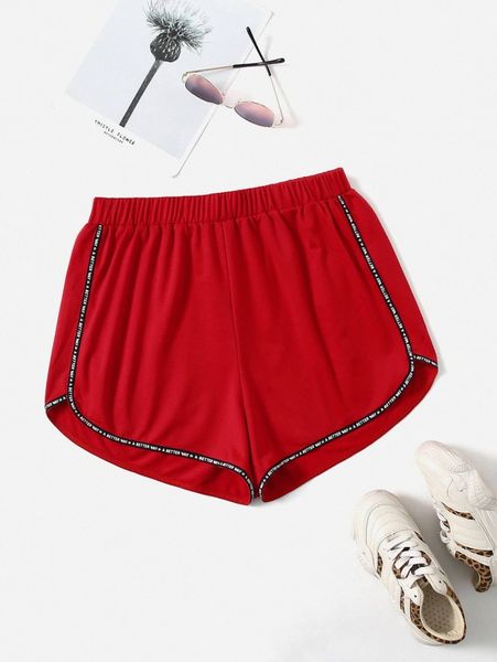 

plus contrast letter tape shorts c20n#, Black