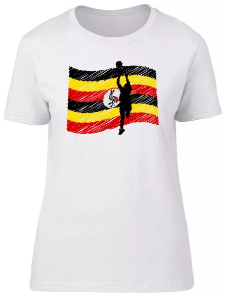

uganda netball ladies womens fitted t-shirt, White;black