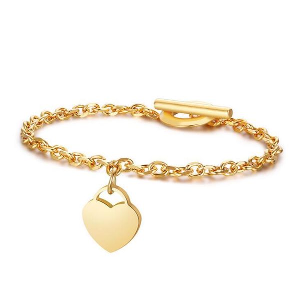 

bangle titanium steel exquisite fashion forever love heart bracelet&bangle woman jewelry female gold rose color bracelet, Black