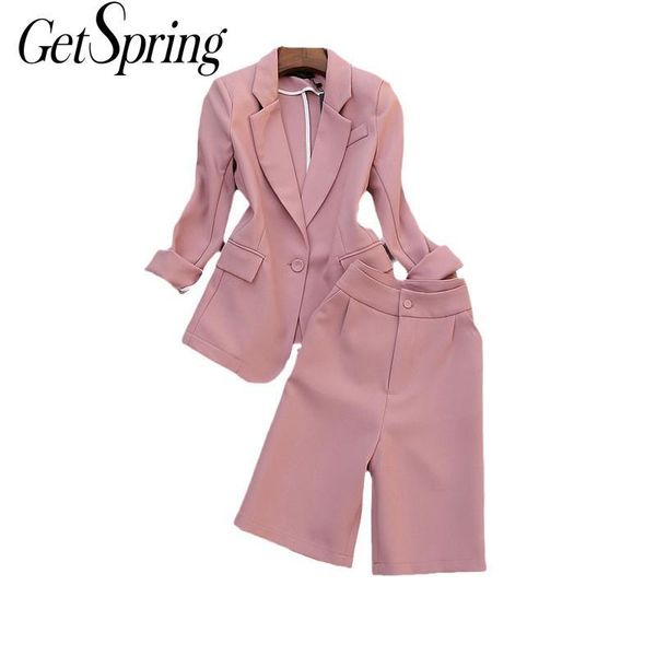 

getspring women suit set temperament womens suits blazer with pants fashion and for spring women's two piece, White