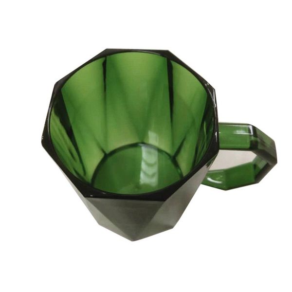 

multifunctional plastic cup daily use polygonal acrylic with handle industrial design gray/coffee/dark green 400ml a cups & saucers