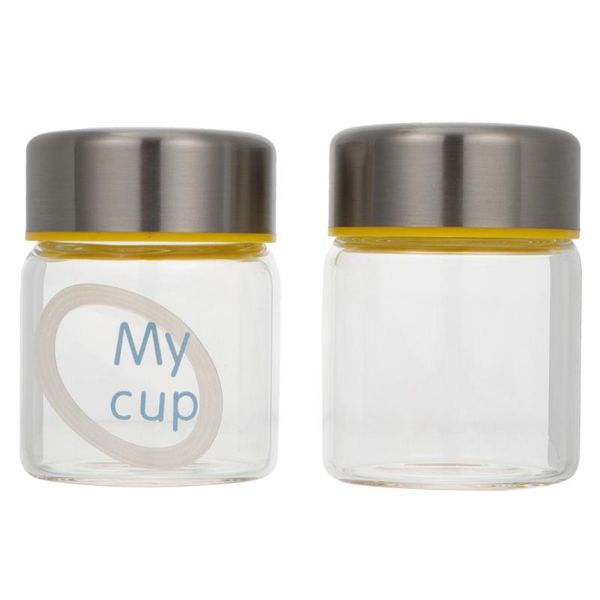 

storage bottles & jars 2pcs glass honey jar cubilose container canister(random pattern)