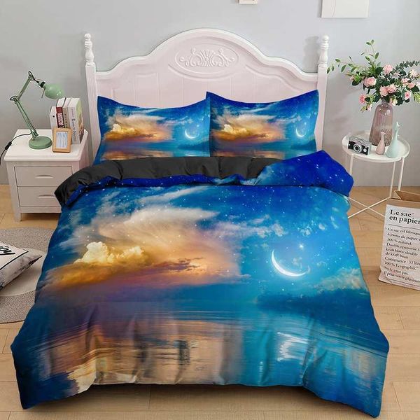 

bedding sets sky print set duvet cover with pillow case 2/3pcs us/eu/uk/au single twin full  king size