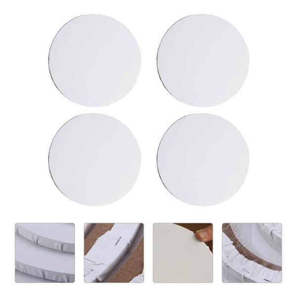 

frames 4pcs oil painting blank art canvas round drawing cloth cotton thick frame