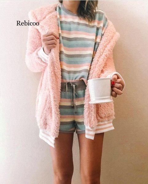 

women's jackets europe and america autumn selling coat fashion plush solid color long sleeve pocket cardigan, Black;brown