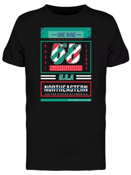 

northeastern united states men's tee -image by shutterstock, White;black