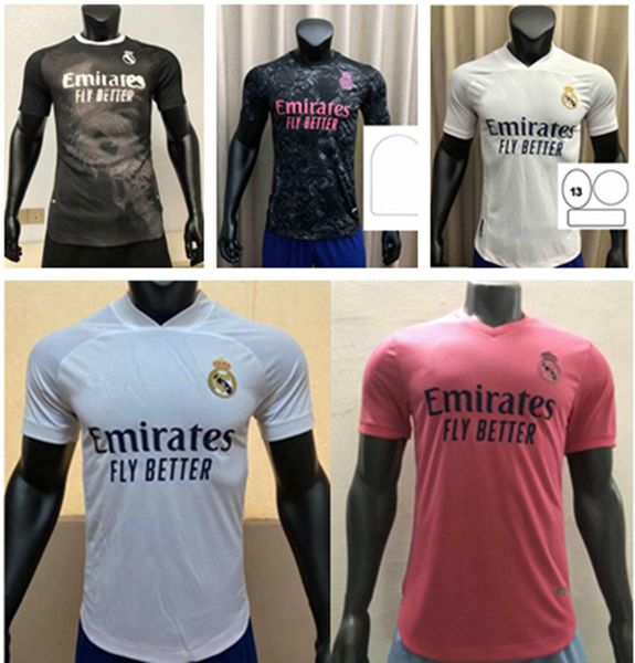 

2021player version real madrid soccer jerseys 20 21 #7 hazard #9 benzema home away 20/21 men football shirts sports uniforms, Black;yellow