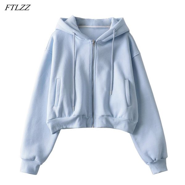 

spring women casual loose hooded drawstring zipper pockets elegant long sleeve solid coat 210423, Black