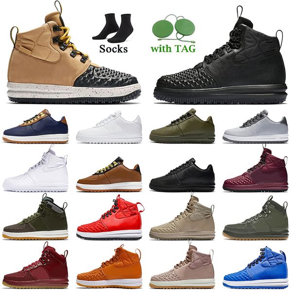 

fashion quality lunar duckboot high shoes women mens outdoor shoes winter snow trainers triple black medium olive wolf grey big size us