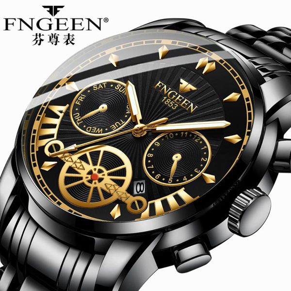 

wristwatches black mens watch 2021 fashion casual decoration quartz wrist stainless steel waterproof male clock date calendar man, Slivery;brown