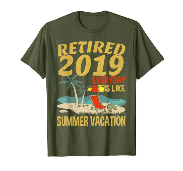 

retired 2019 t-shirt funny retirement gift, White;black