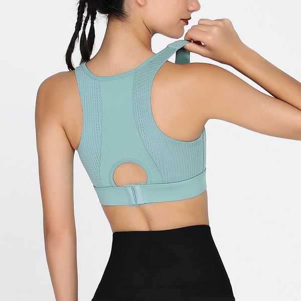 

yoga outfit fitness-training women plus size s-4xl lingerie control solid high impact shockproof breathable hollow out sport bra a05
