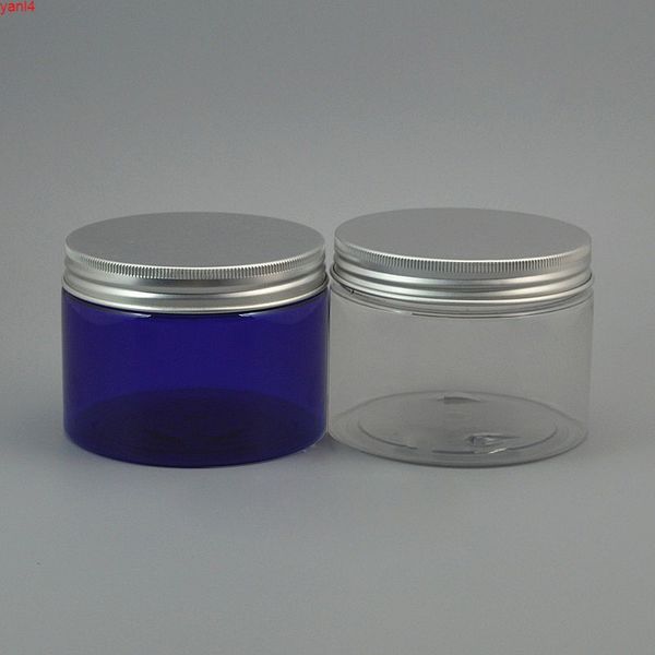 20 pcs Pet Jar, 350g Recipiente de plástico redondo com tampa de parafuso de alumínio Cuidados pessoais Azul / Transparente Recipiente Jargoods